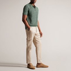 Men Olive Half-Zip Polo from Ted baker- The Collective